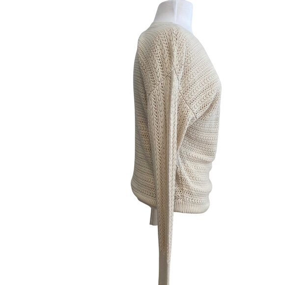 Reitmans Crochet Knit Neutral nude/Beige nude Pullover Sweater Womens size small - Picture 3 of 11
